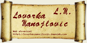 Lovorka Manojlović vizit kartica